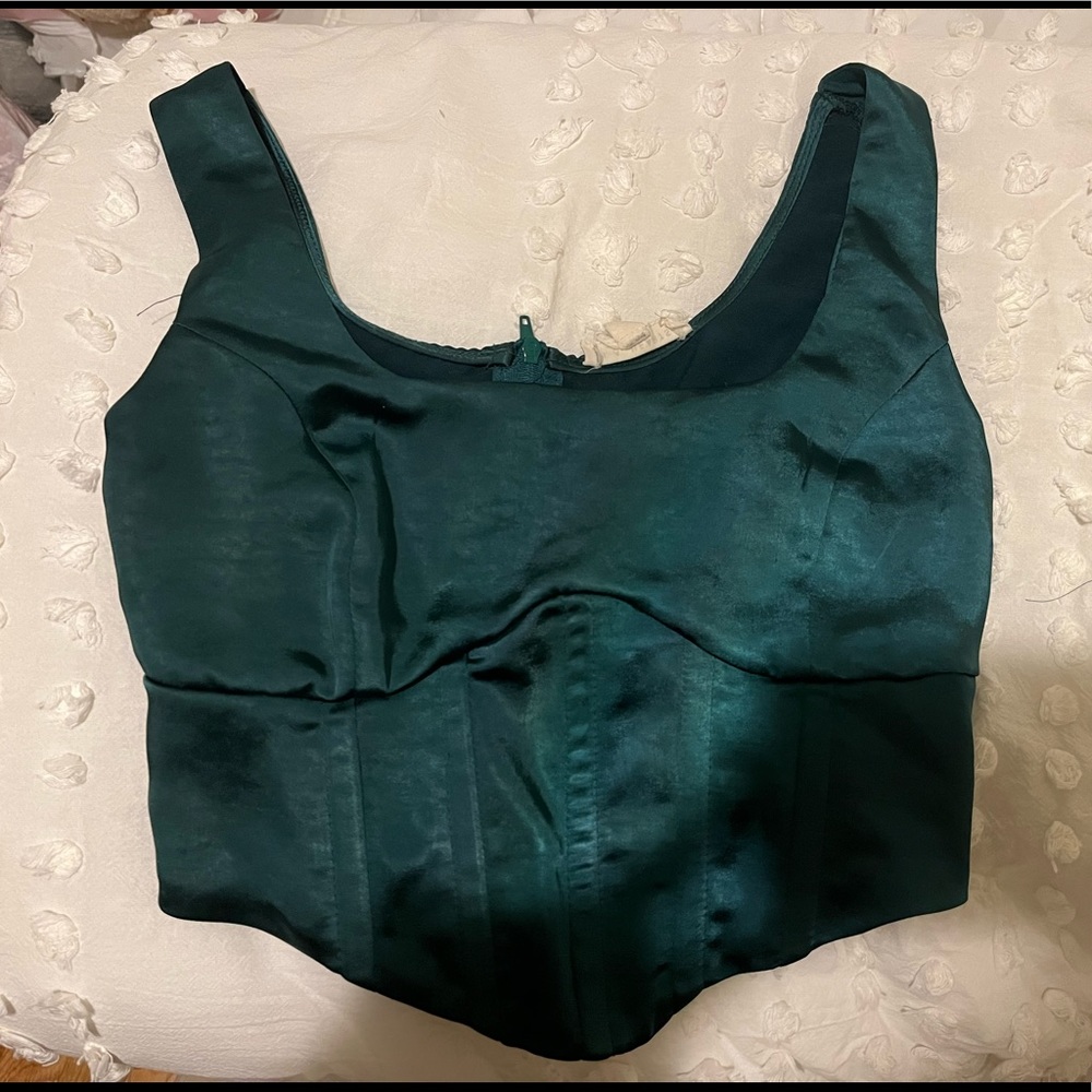 LA Hearts Emerald Green Corset Top